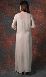 Load image into Gallery viewer, Fareeha Women&#39;s Lakhnavi Handcrafted Viscose Georgette Chikankari Kurti - HONC0318839
