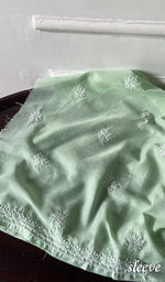 Load image into Gallery viewer, Women's Lakhnavi Handcrafted Cotton Chikankari Unstitched Kurti Fabric - HONC0368477