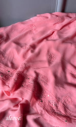 Load image into Gallery viewer, Women&#39;s Lakhnavi Handcrafted Viscose Georgette Chikankari Full Suit Material - HONC0271098
