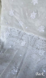 Load image into Gallery viewer, Women's Lucknowi Handcrafted Viscose Georgette Unstitched Chikankari Kurta and Dupatta Set- HONC0341386