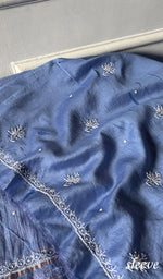 Load image into Gallery viewer, Women's Lucknowi Handcrafted Chanderi Silk Unstitched  Chikankari Full Suit Material - HONC0334684