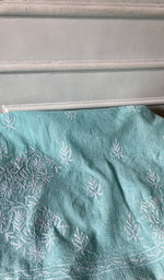 Load image into Gallery viewer, Eesha Women's Lucknowi Handcrafted Kota Cotton Chikankari Unstitched Kurta And Dupatta Set - HONC0348963