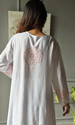 Load image into Gallery viewer, Women&#39;s Lakhnavi Handcrafted Modal Cotton Chikankari Top - HONC0307537
