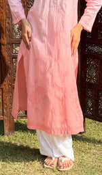 Load image into Gallery viewer, Women&#39;s Lucknowi Handcrafted Cotton Chikankari Kurti - HONC0204309
