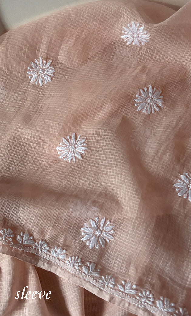 Women's Lakhnavi Handcrafted Kota Cotton Unstitched Kurta And Dupatta Set- HONC0318738