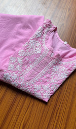 将图像加载到图库查看器中， Women&#39;s Lucknowi Handcrafted Cotton Chikankari Kurti - HONC0301014
