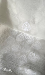 将图像加载到图库查看器中， Women&#39;s Lakhnavi Handcrafted Pure Organza Chikankari Unstitched Kurta And Dupatta Set- HONC0328885
