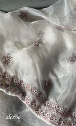 Load image into Gallery viewer, Women&#39;s Lakhnavi Handcrafted Pure Organza Chikankari Unstitched Kurta And Dupatta Set- HONC0305184
