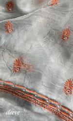 Load image into Gallery viewer, Women&#39;s Lakhnavi Handcrafted Pure Organza Chikankari Unstitched Kurta And Dupatta Set- HONC0299225
