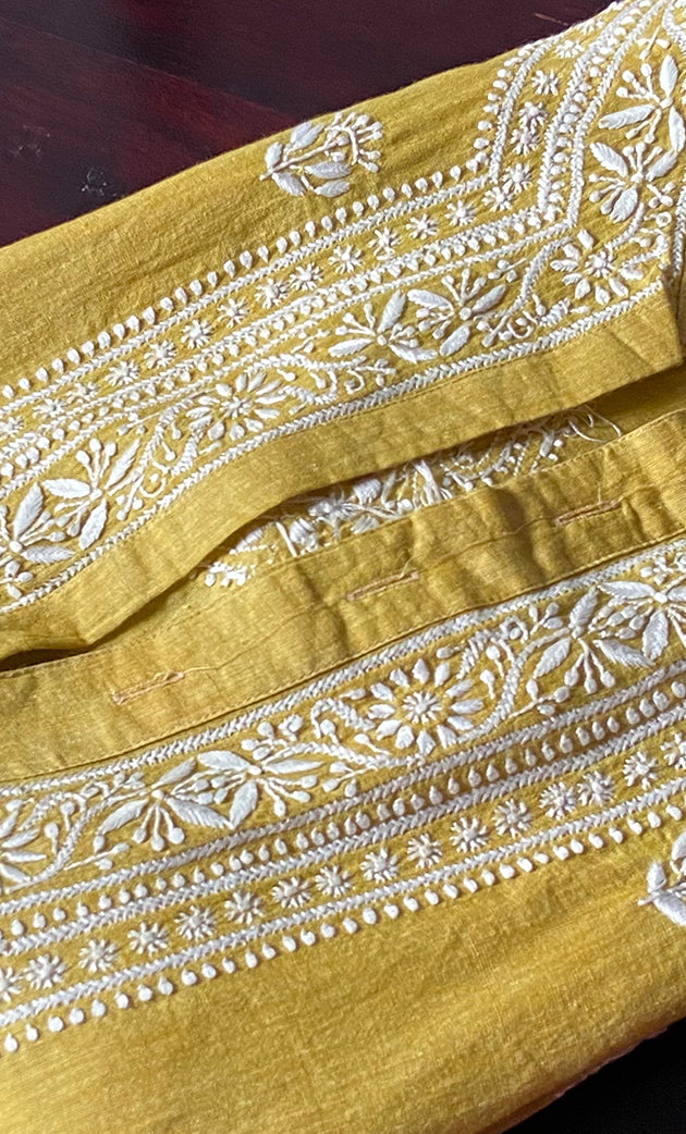 Men's Lucknowi Handcrafted Cotton Chikankari Kurta - HONC0298855