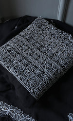 Load image into Gallery viewer, Women&#39;s Lakhnavi Handcrafted Unstitched Faux-Georgette Chikankari Suit Material - HONC0263366
