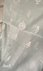 将图像加载到图库查看器中， Women's Lakhnavi Handcrafted Unstitchd Mul Chanderi Kurta And Dupatta Set - HONC0329031