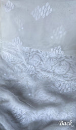 Load image into Gallery viewer, Women's Lucknowi Handcrafted Viscose Georgette Unstitched Chikankari Kurta and Dupatta Set- HONC0341937