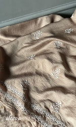 Load image into Gallery viewer, Women&#39;s Lakhnavi Handcrafted Munga Silk Chikankari Kurta And Dupatta Set- HONC0283178
