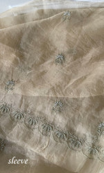 Load image into Gallery viewer, Women&#39;s Lakhnavi Handcrafted Pure Organza Chikankari Unstitched Kurta And Dupatta Set- HONC0310183
