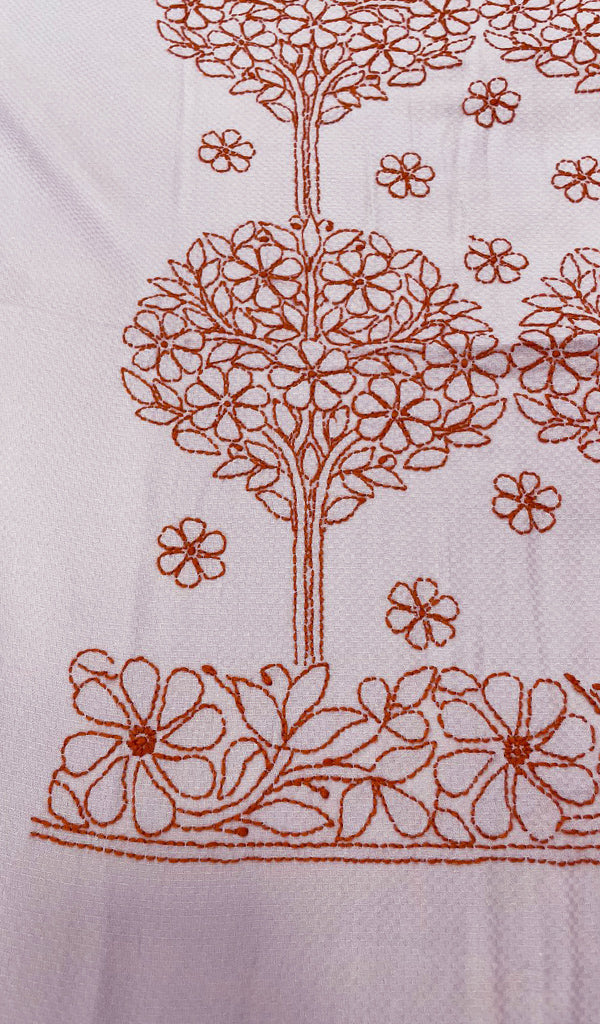 Lakhnavi Handcrafted Cotton Chikankari Bedsheet Set - HONC014780