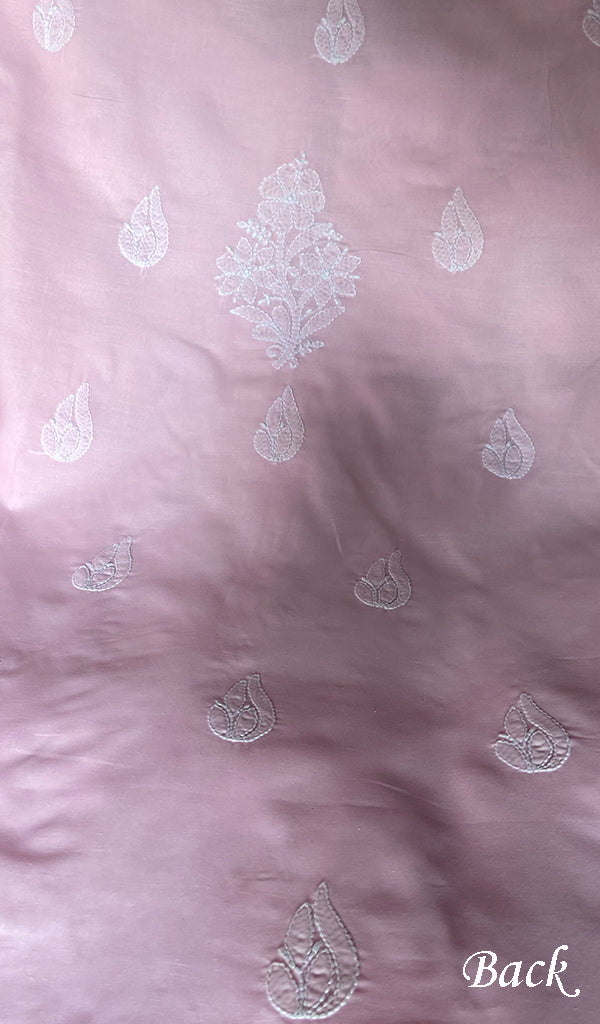Women's Lakhnavi Handcrafted Cotton Unstitched Chikankari Suit Material - HONC0360791