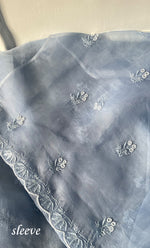 Load image into Gallery viewer, Rose Women&#39;s Lakhnavi Handcrafted Pure Organza Chikankari Unstitched Kurta And Dupatta Set- HONC0314167
