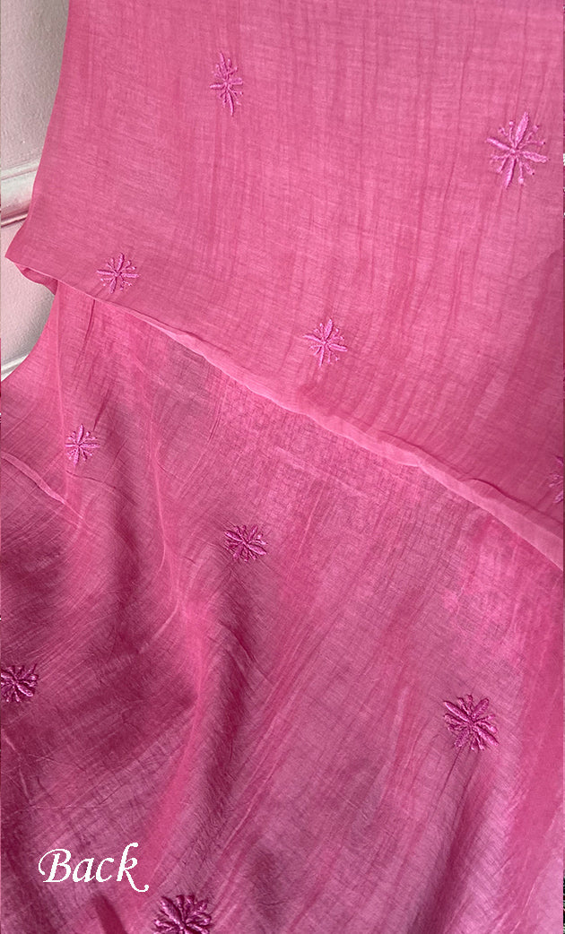 Women's Lakhnavi Handcrafted Unstitchd Mul Chanderi Kurta And Dupatta Set - HONC0310807