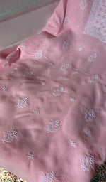 Load image into Gallery viewer, Women's Lakhnavi Handcrafted Cotton Unstitched Chikankari Suit Material - HONC0374488