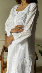 Load image into Gallery viewer, Women&#39;s Lakhnavi Handcrafted Cotton Chikankari Top And Palazzo Set - HONC0299588
