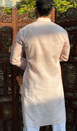 Load image into Gallery viewer, Men&#39;s Lucknowi Handcrafted Cotton Chikankari Kurta - HONC0260660
