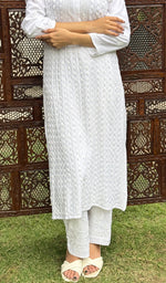 Load image into Gallery viewer, Hinaya Women&#39;s Lakhnavi Handcrafted Rayon Chikankari Kurti - HONC0153613
