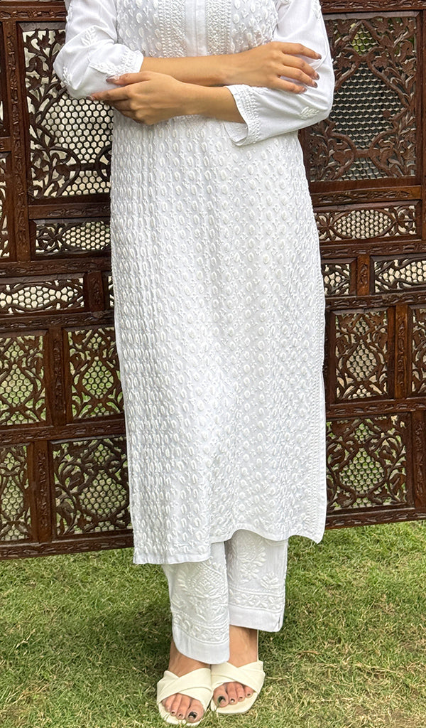 Hinaya Women's Lakhnavi Handcrafted Rayon Chikankari Kurti - HONC0153613