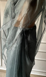 Load image into Gallery viewer, Women&#39;s Lucknowi Handcrafted Pure Organza Silk Chikankari Saree - HONC0277625
