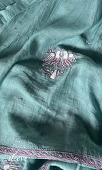 将图像加载到图库查看器中， Women&#39;s Lakhnavi Handcrafted Mul Chanderi Unstitched Kurta And Dupatta Set - HONC0302233
