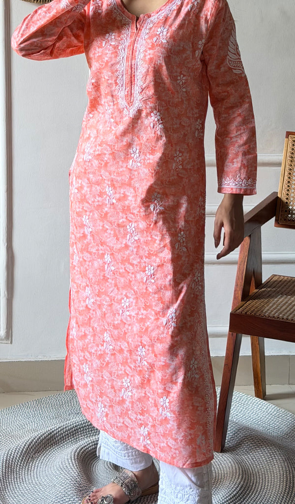 Women's Lucknowi Handcrafted Cotton Chikankari Kurti - HONC0350558