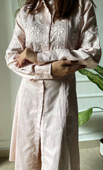 Load image into Gallery viewer, Niyat Women&#39;s Lucknowi Handcrafted Cotton Chikankari Long Dress - HONC0308850
