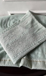 Load image into Gallery viewer, Women&#39;s Lakhnavi Handcrafted Mul Chanderi Semi - Stitched Kurta And Dupatta Set - HONC0305164
