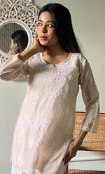 Load image into Gallery viewer, Ishani Women's Lakhnavi Handcrafted Mul Chanderi Chikankari Top - HONC0325397