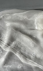 Load image into Gallery viewer, Women&#39;s Lakhnavi Handcrafted Pure Organza Chikankari Unstitched Kurta And Dupatta Set- HONC0307956
