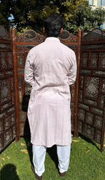 Load image into Gallery viewer, Men's Lucknowi Handcrafted Cotton Chikankari Kurta - HONC0335276