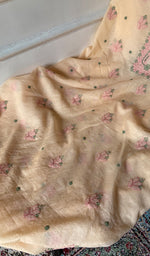 Load image into Gallery viewer, Zoha Women's Lakhnavi Handcrafted Mul Chanderi Unstitched Kurta And Dupatta Set- HONC0365496