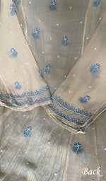 Women's Lakhnavi Handcrafted Mul Chanderi Semi - Stitched Kurta And Dupatta Set - HONC0376015