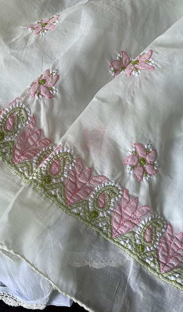 Women's Lakhnavi Handcrafted Cotton Chikankari Suit Material - HONC0284972