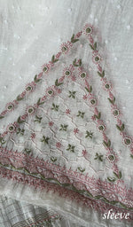 Load image into Gallery viewer, Women&#39;s Lakhnavi Handcrafted Mul Chanderi Unstitched Kurta And Dupatta Set - HONC0279818
