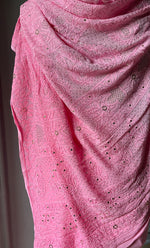 Load image into Gallery viewer, Women&#39;s Lakhnavi Handcrafted Viscose Georgette Chikankari Saree - HONC0271072

