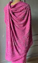 Load image into Gallery viewer, Women&#39;s Lakhnavi Handcrafted Viscose Georgette Chikankari Saree - HONC0290059
