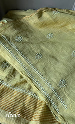 将图像加载到图库查看器中， Women&#39;s Lakhnavi Handcrafted Mul Chanderi Unstitched Kurta And Dupatta Set- HONC0281009
