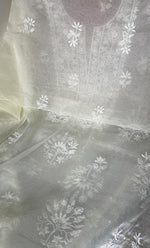 Load image into Gallery viewer, Women&#39;s Lakhnavi Handcrafted Organza Chikankari Unstitched Full Suit Material - HONC0284611

