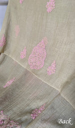 Load image into Gallery viewer, Women's Lakhnavi Handcrafted Mul Chanderi Unstitched Kurta And Dupatta Set - HONC0320356