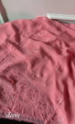 Load image into Gallery viewer, Women&#39;s Lakhnavi Handcrafted Viscose Georgette Chikankari Full Suit Material - HONC0277016
