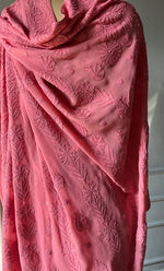 Load image into Gallery viewer, Women&#39;s Lakhnavi Handcrafted Viscose Georgette Chikankari Saree - HONC0301793
