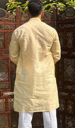 Load image into Gallery viewer, Men&#39;s Lucknowi Handcrafted Cotton Chikankari Kurta -  HONC0260674
