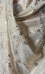 Load image into Gallery viewer, Women&#39;s Lakhnavi Handcrafted  Tissue Chanderi Chikankari Saree - HONC0304301

