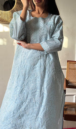 Load image into Gallery viewer, Women's Lakhnavi Handcrafted Cotton Chikankari Kurti - HONC0356971